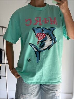 M+rc Noir Mint Green Shark Graphic Tee
